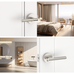 ZR02-124A Matte Black Door Handles | Modern Knurled Lever Door Locks (Privacy, Passage, Dummy)