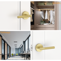 ZR02-124A Matte Black Door Handles | Modern Knurled Lever Door Locks (Privacy, Passage, Dummy)